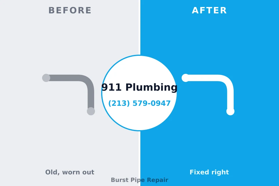 Before and after: plumbing repair Theresa, WI
